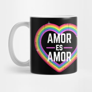 Amor es Amor - rainbow heart design Mug